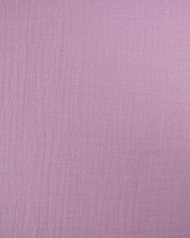 Tissu Double Gaze Uni Mauve Oeko-Tex - Mercerine