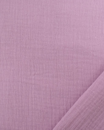 Tissu Double Gaze Uni Mauve Oeko-Tex - Mercerine