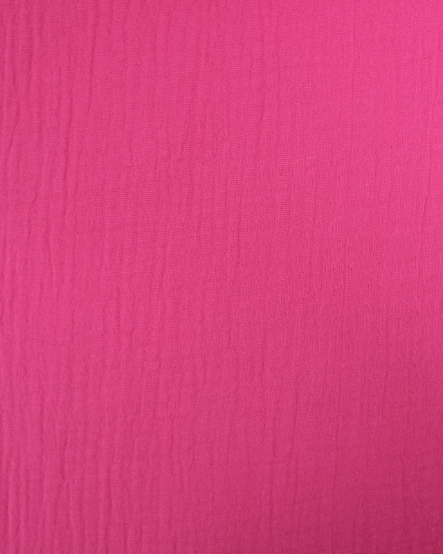 Tissu Double Gaze Fuchsia Oeko-Tex - Mercerine