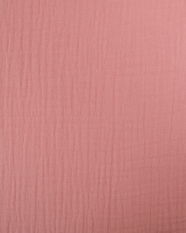 Tissu Double Gaze Uni Rose Blush Oeko-Tex - Mercerine