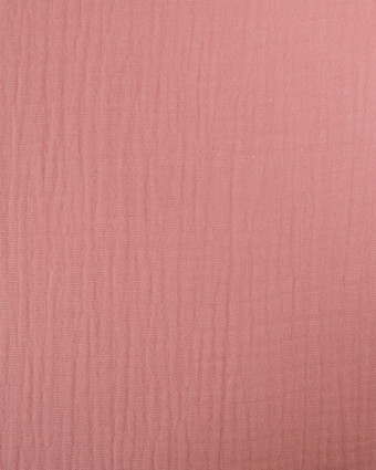 Tissu Double Gaze Uni Rose Blush Oeko-Tex - Mercerine