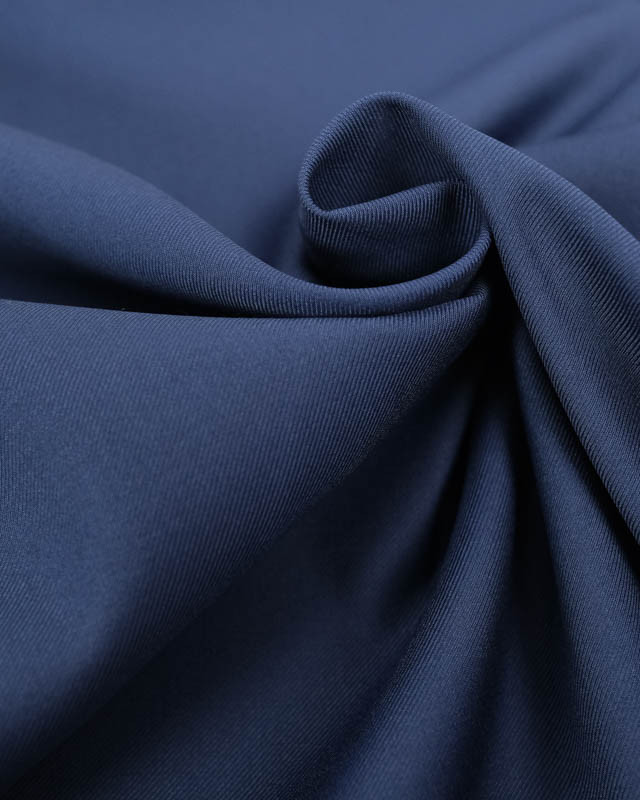 Tissus en ligne : Sergé Polyviscose Bleu Indigo  - Mercerine