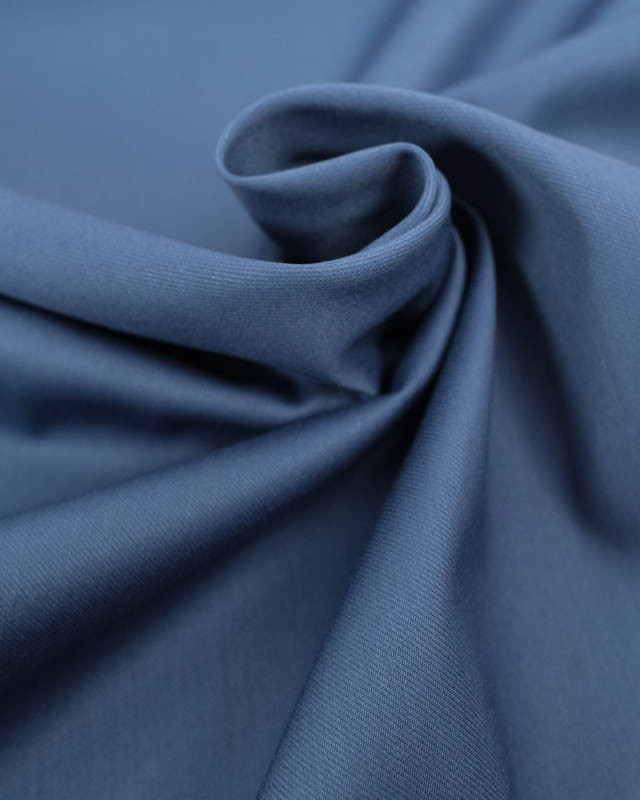 Tissu Sergé Polyviscose Bleu Denim   - Mercerine