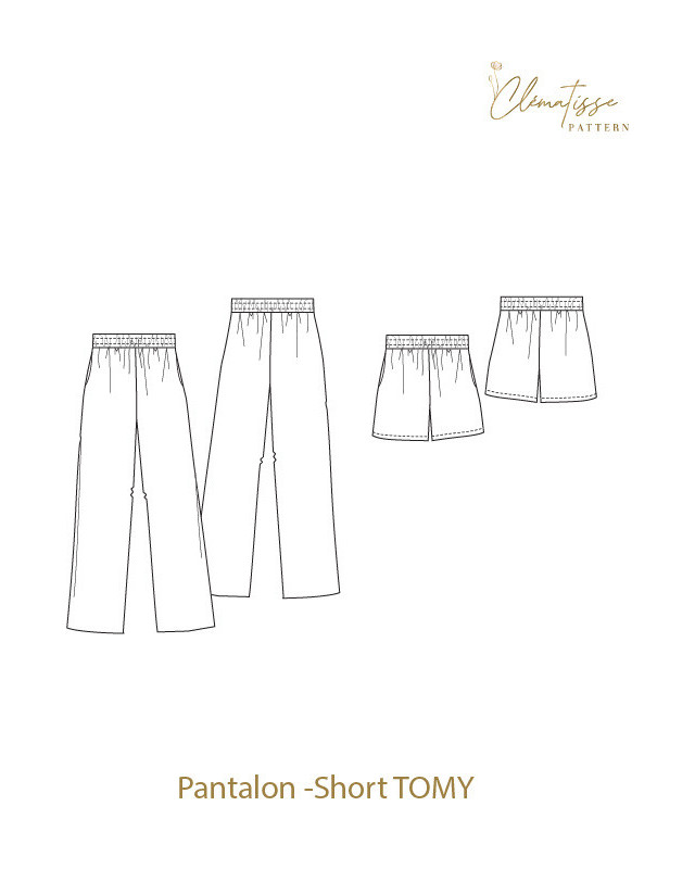 Patron Pantalon / Short Tomy -  Clématisse Pattern - Mercerine