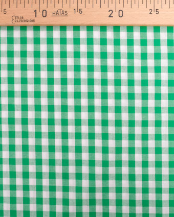 Tissu Coton Vichy Vert Moyens Carreaux - Mercerine