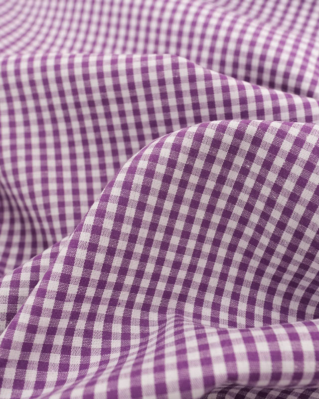 Coton Vichy Violet Petits Carreaux - Mercerine