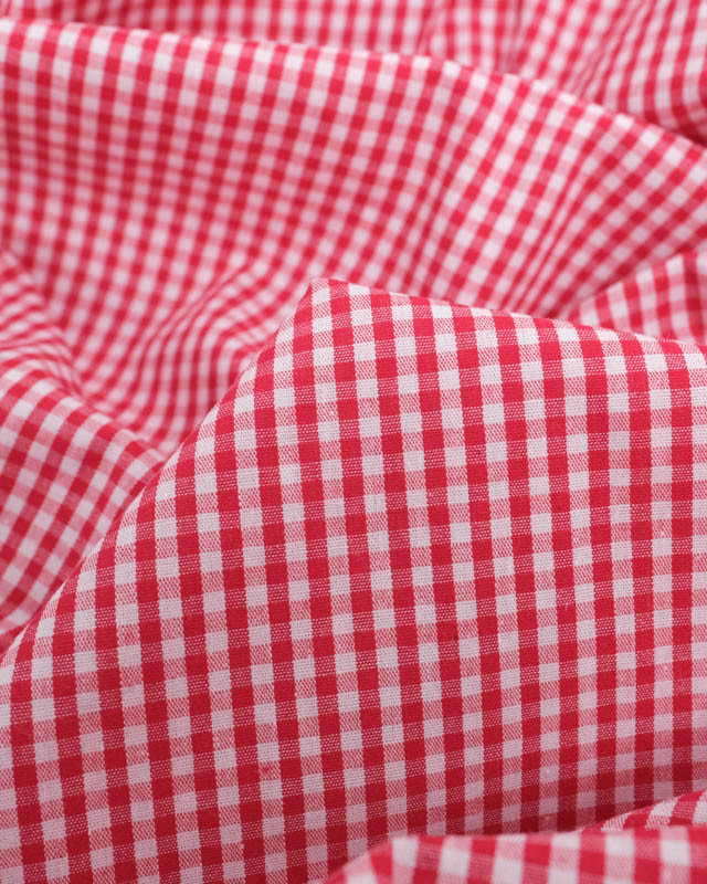 Motif Vichy : Tissu Coton Vichy Rouge Petits Carreaux - Mercerine