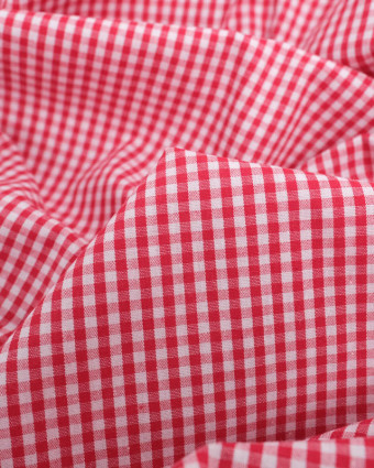 Motif Vichy : Tissu Coton Vichy Rouge Petits Carreaux - Mercerine