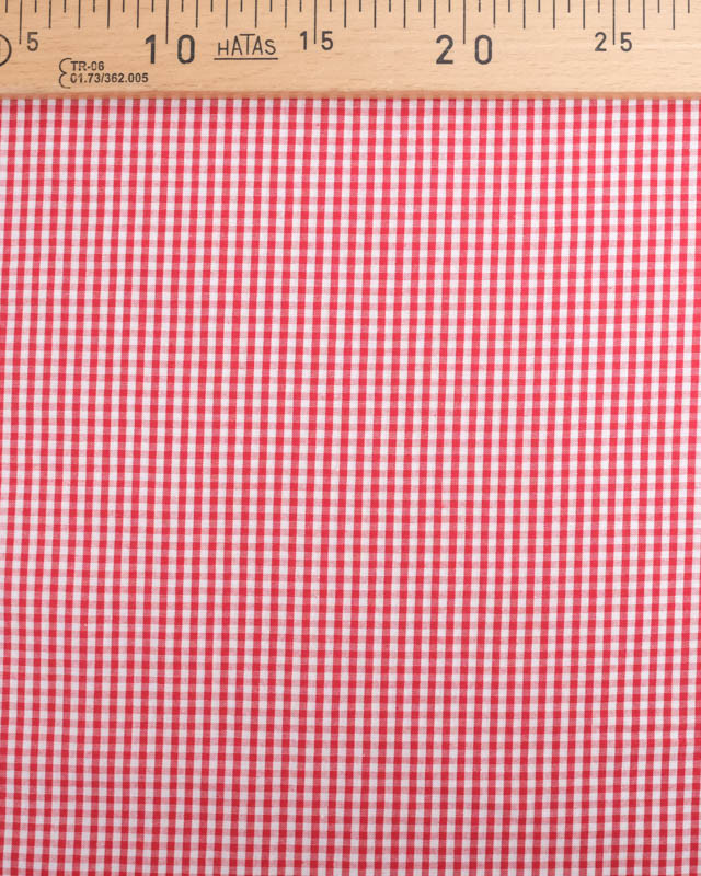 Motif Vichy : Tissu Coton Vichy Rouge Petits Carreaux - Mercerine