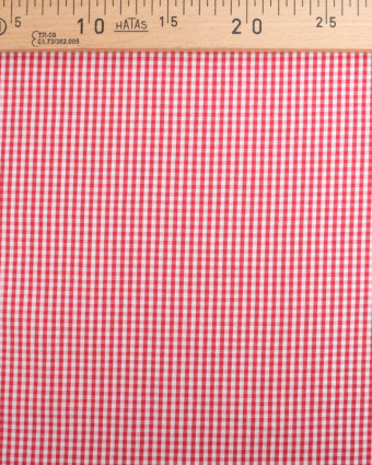 Motif Vichy : Tissu Coton Vichy Rouge Petits Carreaux - Mercerine