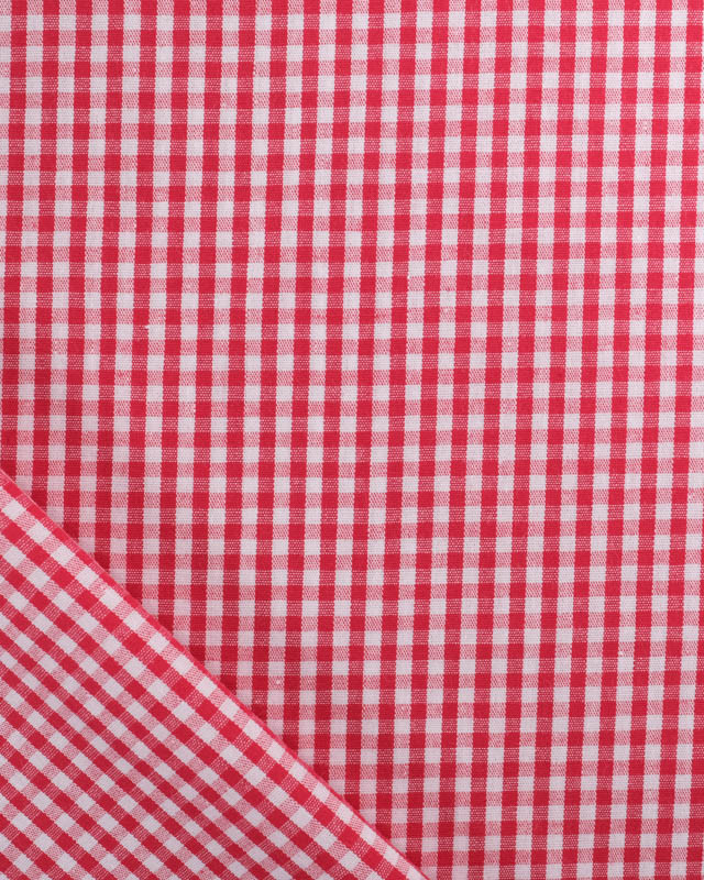 Motif Vichy : Tissu Coton Vichy Rouge Petits Carreaux - Mercerine