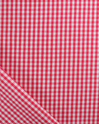 Motif Vichy : Tissu Coton Vichy Rouge Petits Carreaux - Mercerine