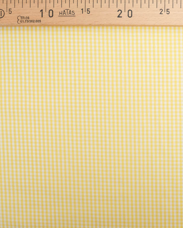 Tissu Coton Vichy Jaune poussin petits carreaux - Mercerine