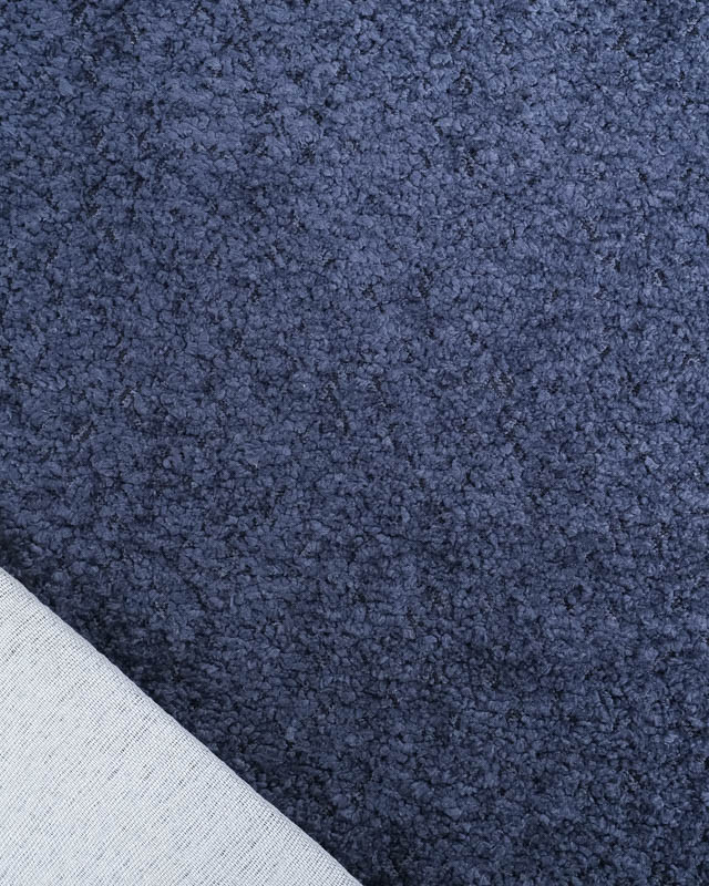 Tissu petites bouclettes Bleu Angèle  - Mercerine