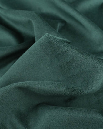Tissu au mètre : Velours Suédine Ameublement Vert Foncé Victor  - Mercerine