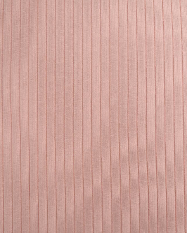 Tissu Jersey Cotele Rose Pale Oeko-Tex -Mercerine