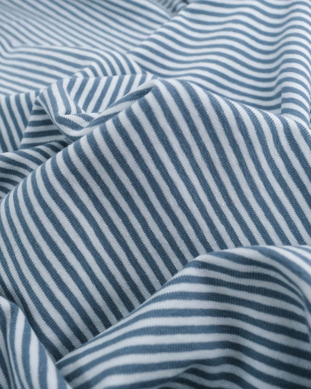 Tissu Jersey Rayure Bleu Doux Oeko-Tex -Mercerine