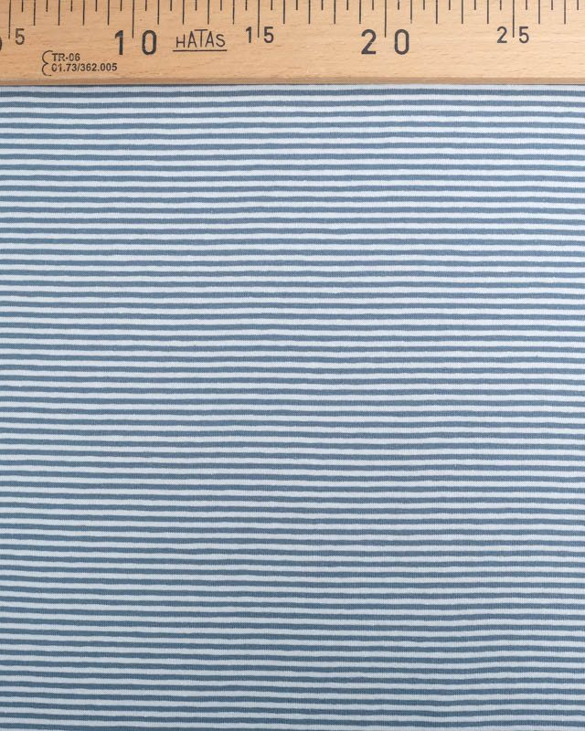 Tissu Jersey Rayure Bleu Doux Oeko-Tex -Mercerine