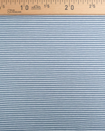 Tissu Jersey Rayure Bleu Doux Oeko-Tex -Mercerine