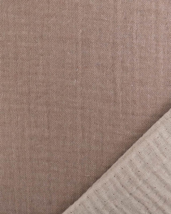 Tissu Quatre Gaze Recyclé Marron Oeko-Tex  -Mercerine