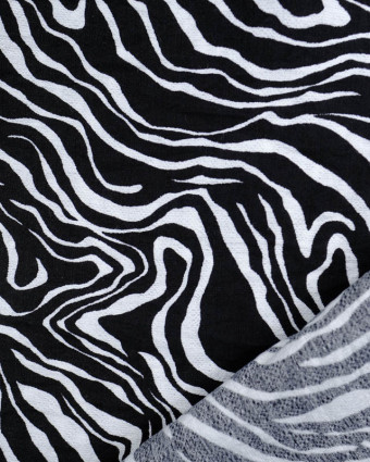 Tissu Viscose Bubble Abstrait Noir Et Blanc Oeko-Tex  -Mercerine