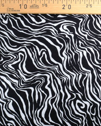 Tissu Viscose Bubble Abstrait Noir Et Blanc Oeko-Tex  -Mercerine