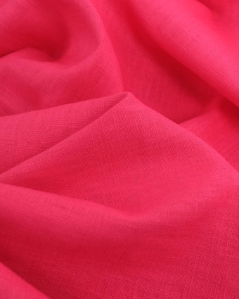 Tissu Ramie Lin Uni Fushia Oeko-Tex -Mercerine