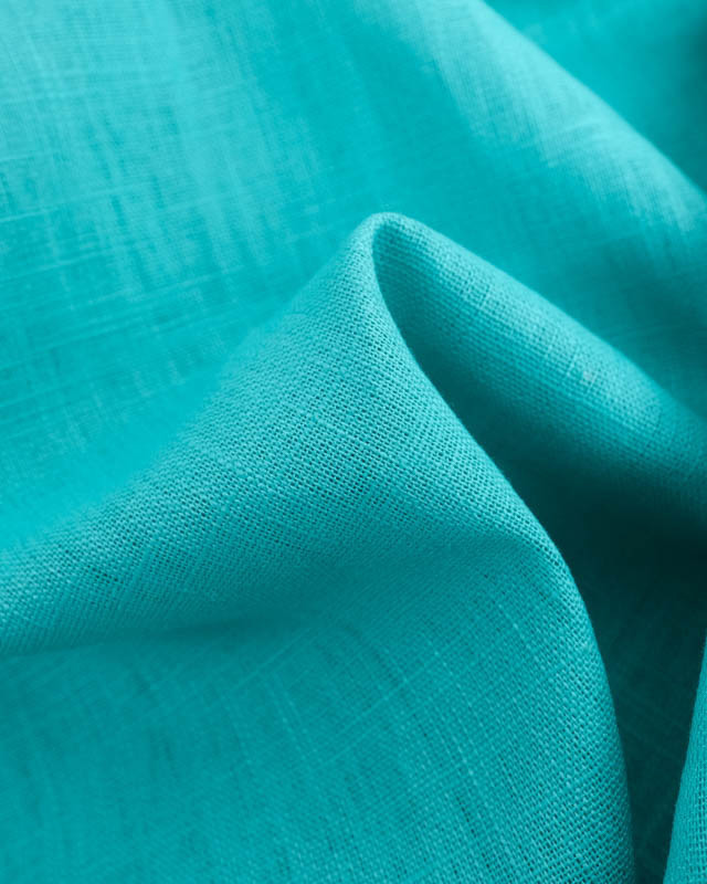 Tissu Lin Ramie Turquoise Oeko-Tex  -Mercerine