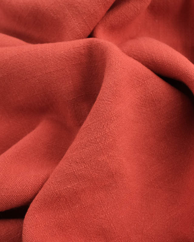 Tissu Viscose Lin Terracotta brique - Mercerine