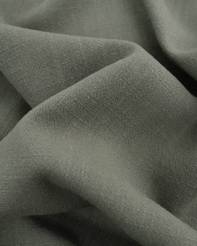 Tissu Viscose Lin Vert Olive  - Mercerine