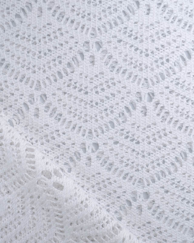 Tissu Crochet Eventail Blanc Oeko-Tex  -Mercerine