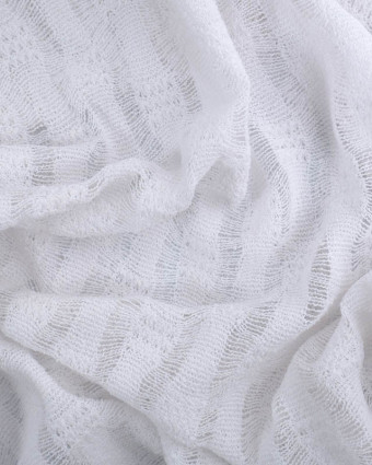 Tissu Crochet Rayures Blanc Oeko-Tex - Mercerine