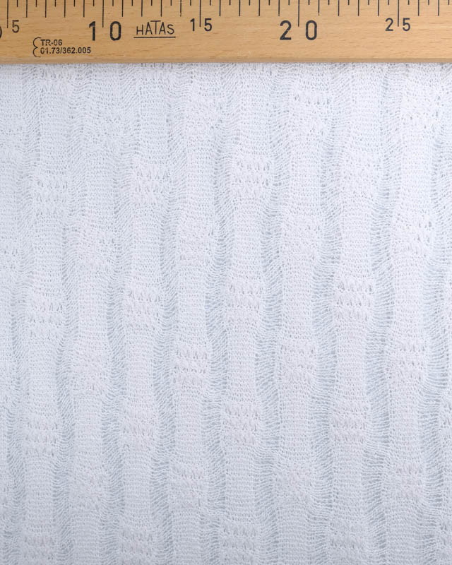 Tissu au mètre : Tissu Crochet Rayures Blanc Oeko-Tex - Mercerine