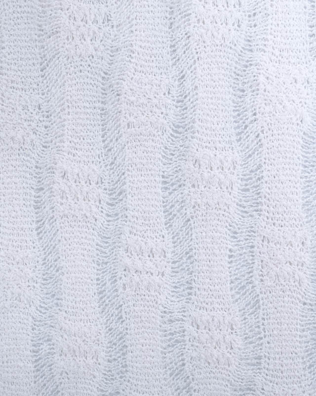 Tissu au mètre : Tissu Crochet Rayures Blanc Oeko-Tex - Mercerine