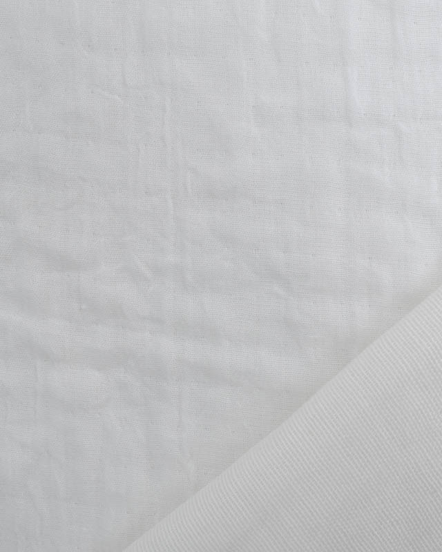 Tissu Coton Double Gaze Souffle Uni Ecru - Mercerine