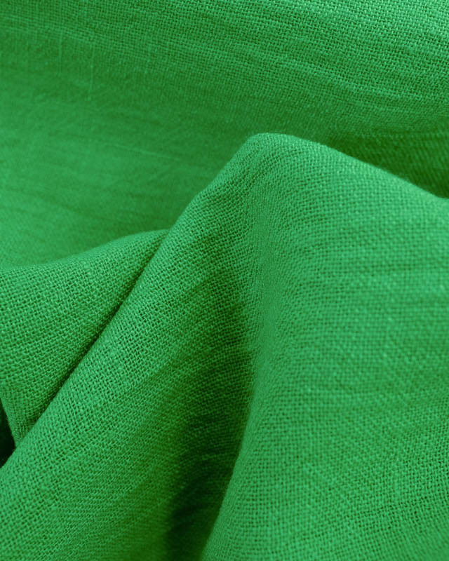 Tissu Effet Lin Vert Vif Oeko-Tex - Mercerine