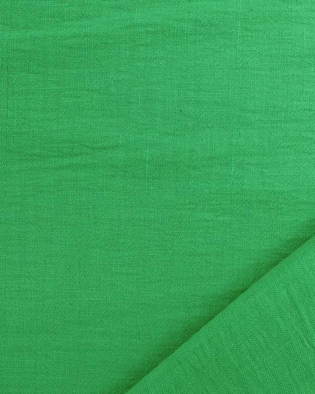 Tissu Effet Lin Vert Vif Oeko-Tex - Mercerine