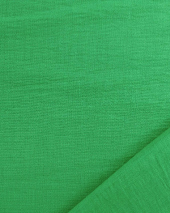 Tissu Effet Lin Vert Vif Oeko-Tex - Mercerine