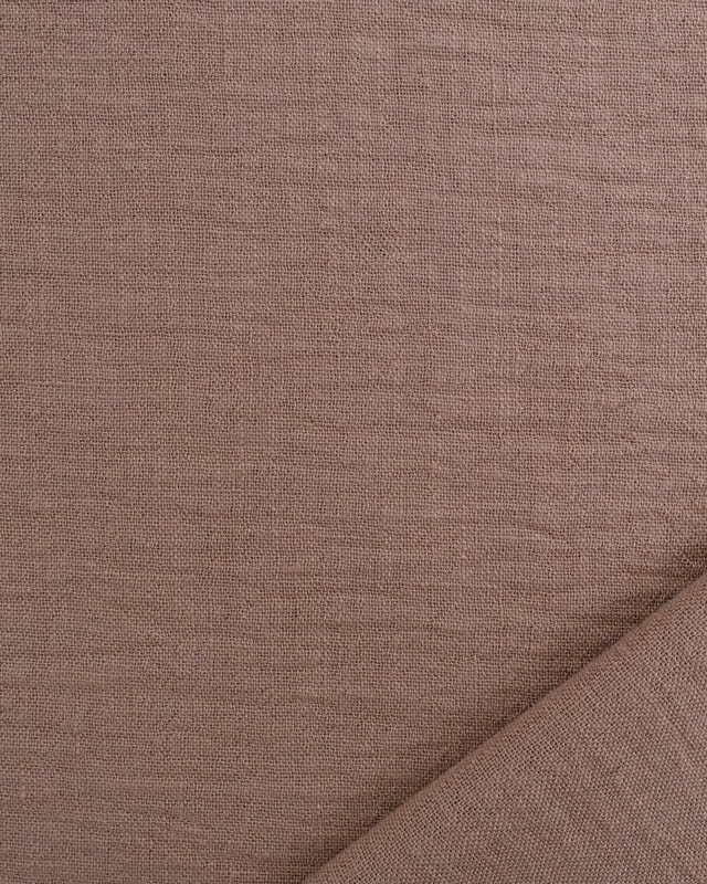 Tissu Effet Lin Taupe Foncé Oeko-Tex - Mercerine