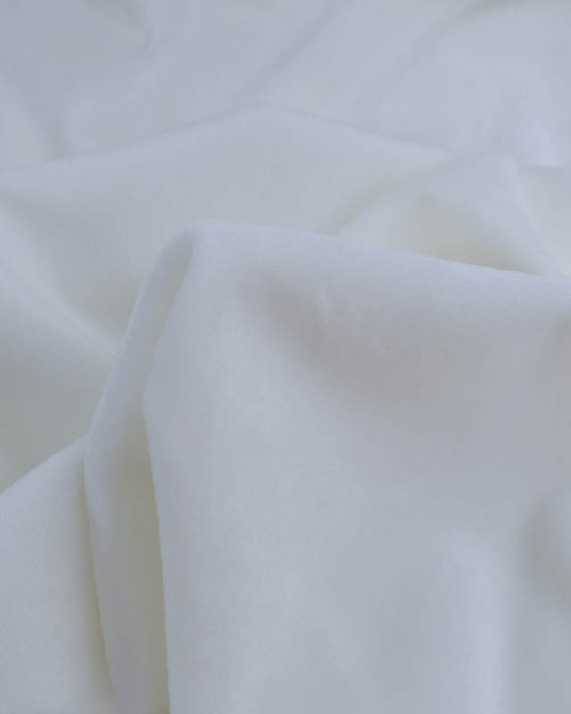 Tissu Velours Stretch Blanc Oeko-Tex - Tissus en ligne  - Mercerine