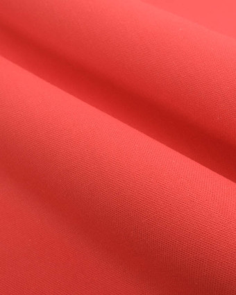 Tissu Coton Demi Natté Grande Largeur Rouge Corail - Mercerine