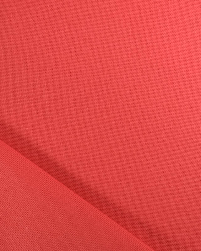 Tissu Coton Demi Natté Rouge Corail - Mercerine