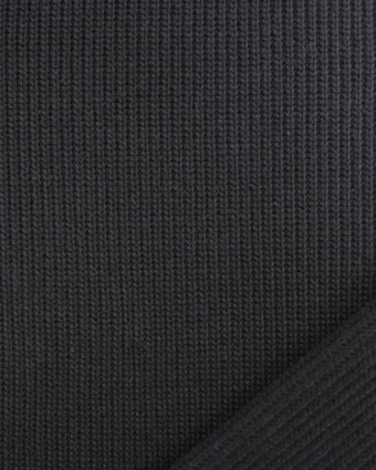 Tissu Maille Coton Noir Stretch Oeko-Tex - Mercerine