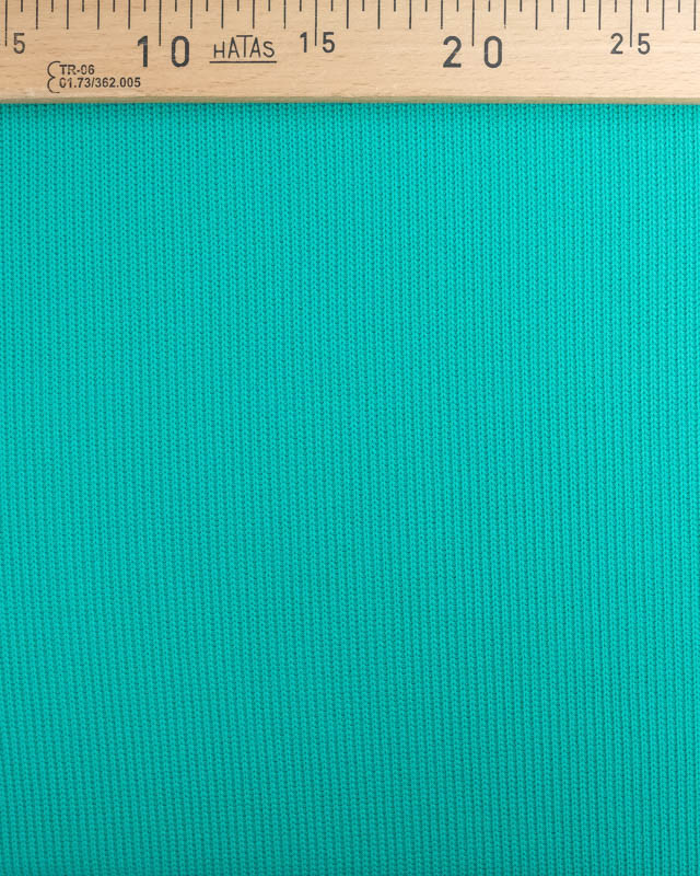 Tissu Maille Coton Stretch Bleu Vert Oeko-Tex - Mercerine