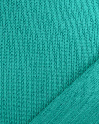 Tissu Maille Coton Stretch Bleu Vert Oeko-Tex - Mercerine