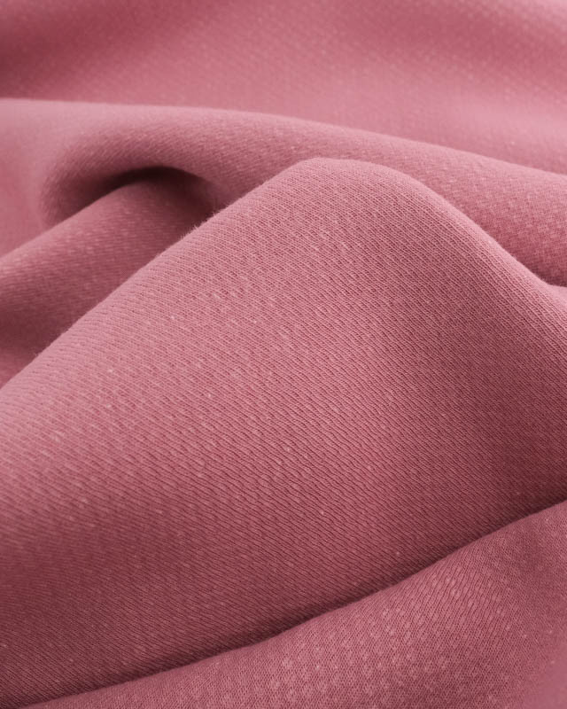 Tissu Sweat Effet Lave Vieux Rose  - Mercerine