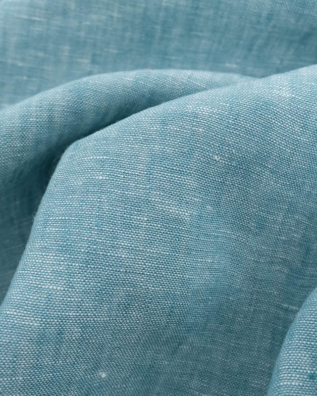 Tissu Lin Bleu Turquoise - Mercerine