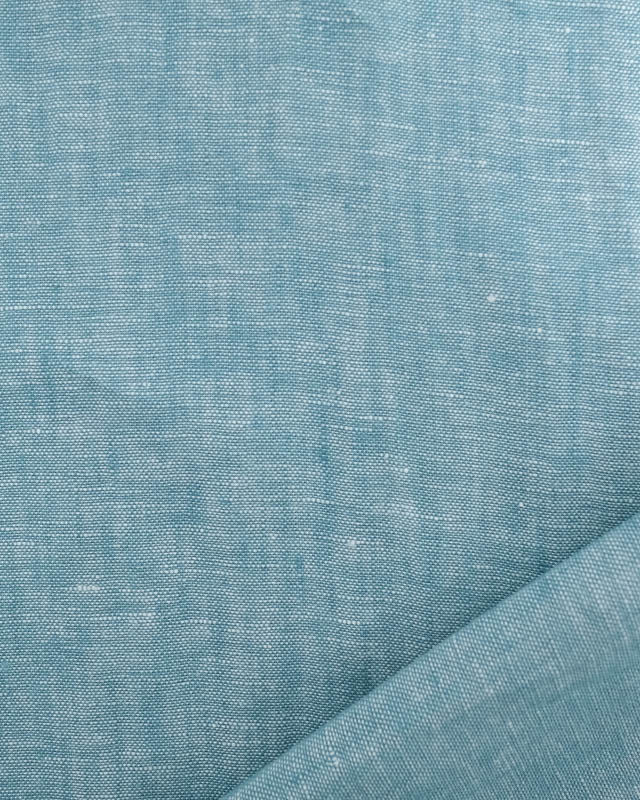 Tissu Lin Bleu Turquoise - Mercerine