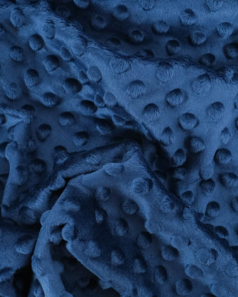 Tissu Minky Bubble Bleu Marine Oeko-tex - Mercerine