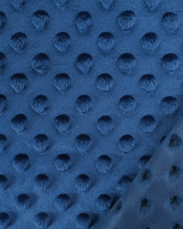 Tissu Minky Bubble Bleu Marine Oeko-tex- Mercerine